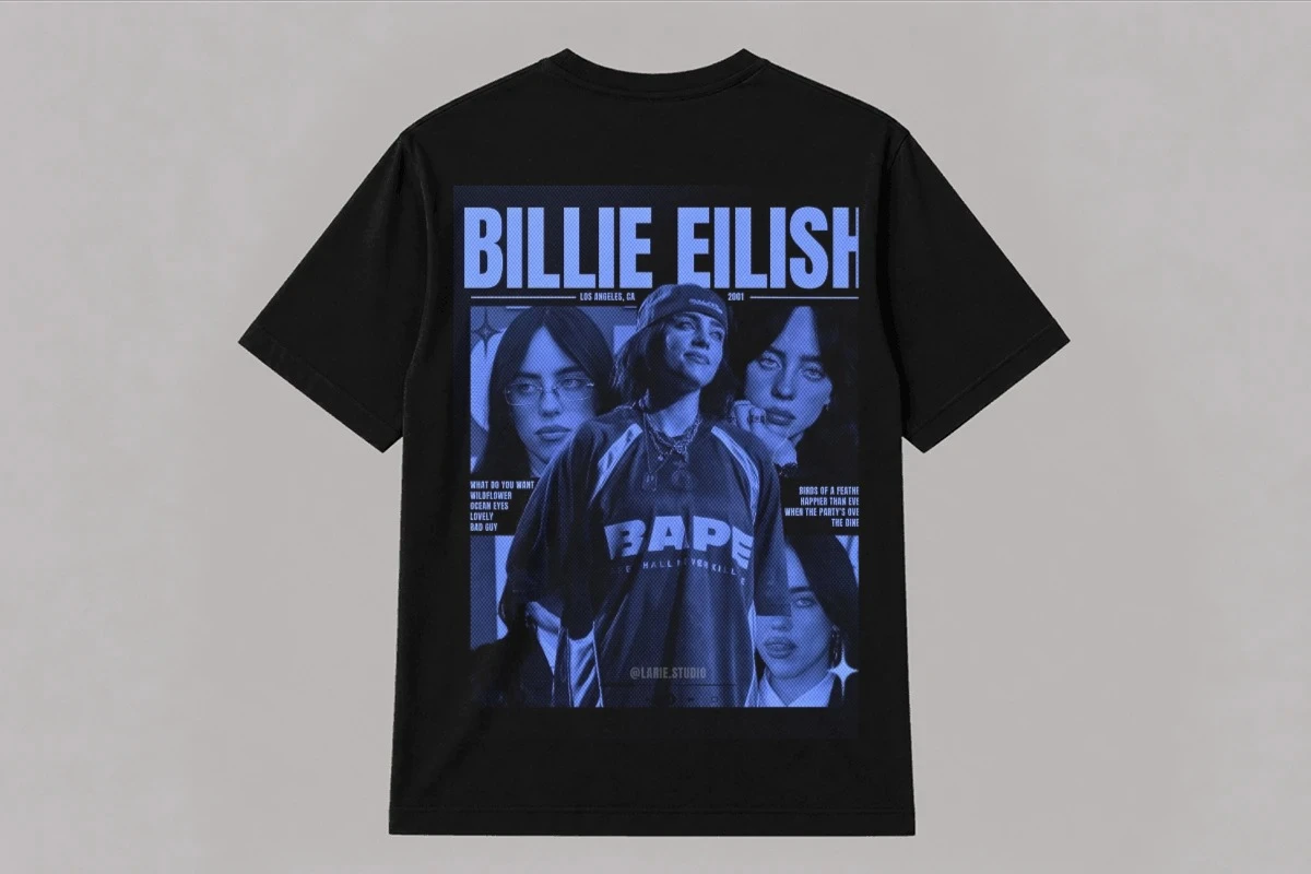 Billie Eilish Vintage Blue Collage